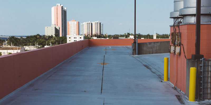 atop commercial building flat rooftop