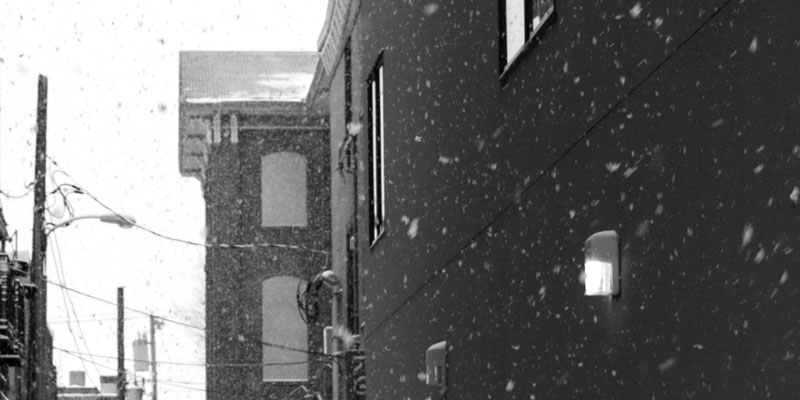 snowfall on buildings