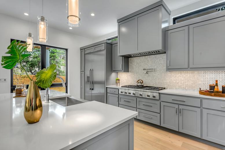 kitchen cabinets freshly painted by professional painters