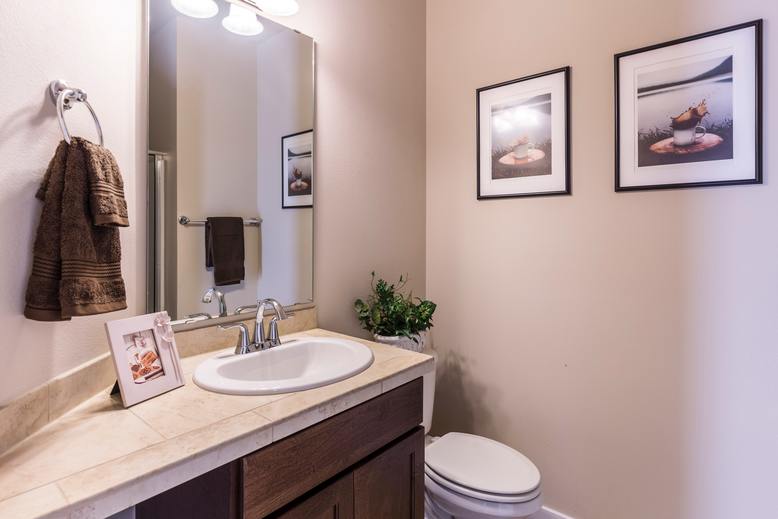 bathroom recently repainted by professional painters