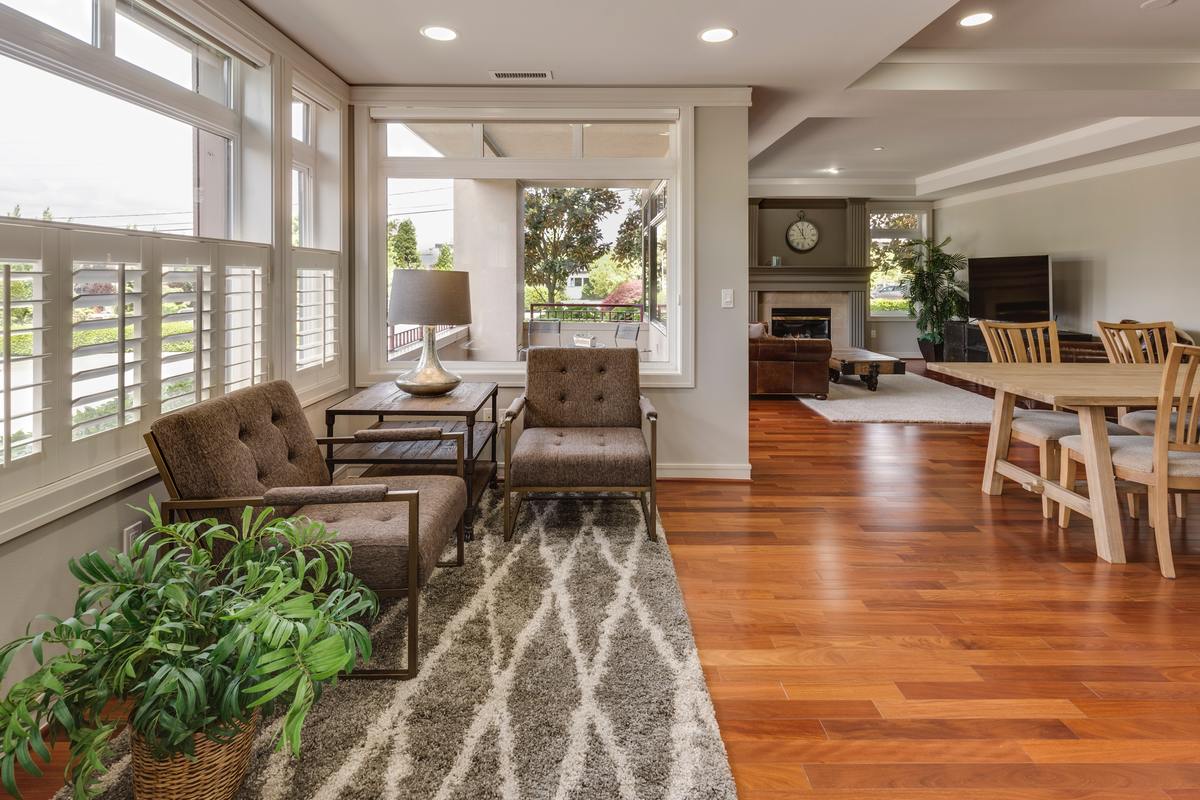 apartment interior painted in neutral colors by commercial painters