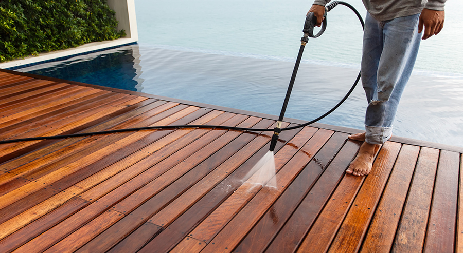 Power Washing a Residential Deck