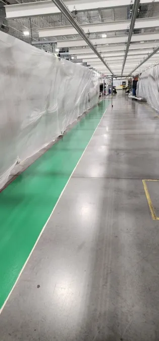 auto manufacturing plant epoxy flooring installation