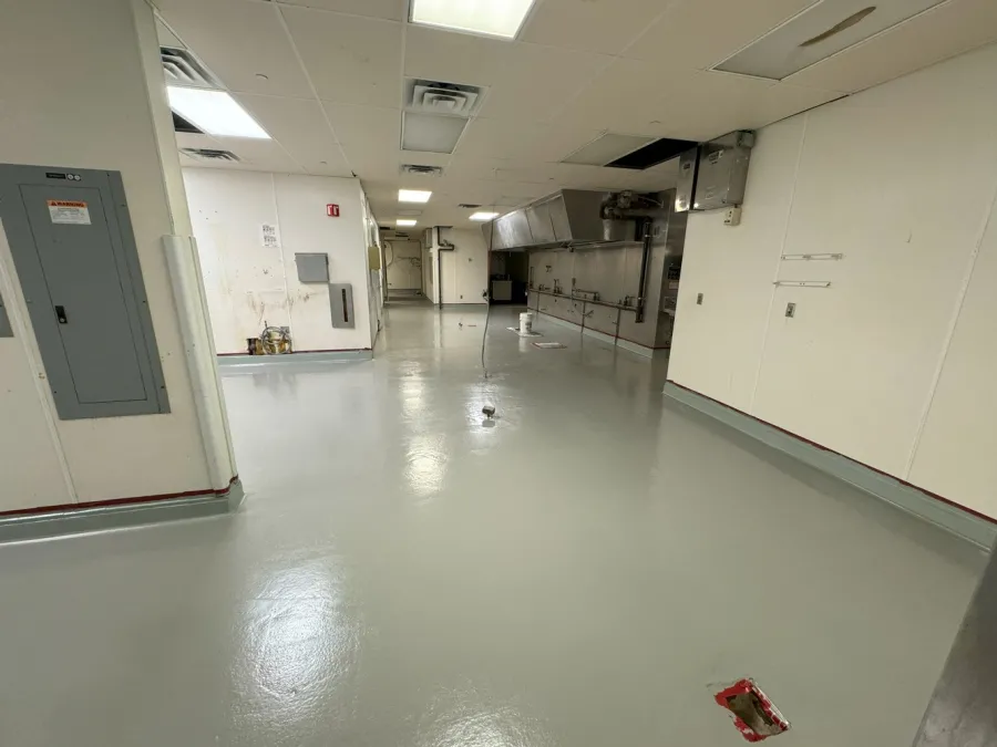 industrial flooring installed in commercial kitchen