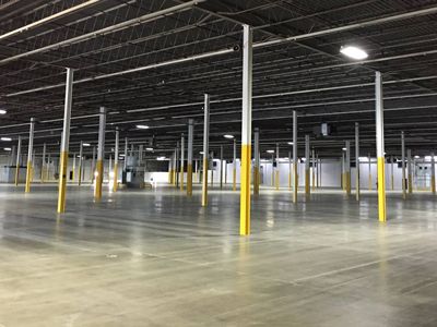 commercial warehouse after interior paint work