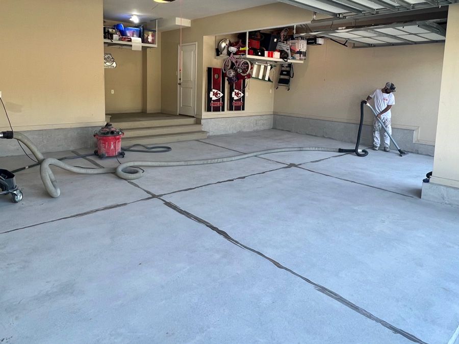 before epoxy floor coating applied go garage concrete
