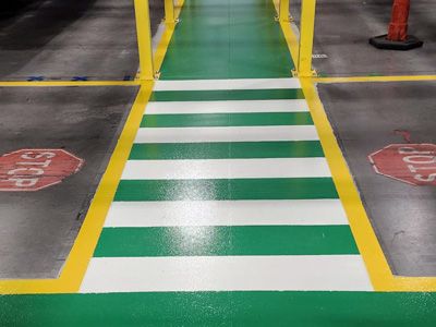 Auto Manufacturing Plant Epoxy Flooring Safety Aisles