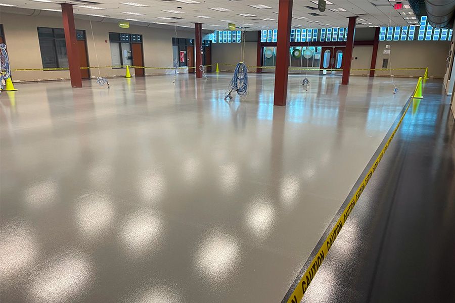 after commercial epoxy flooring installed