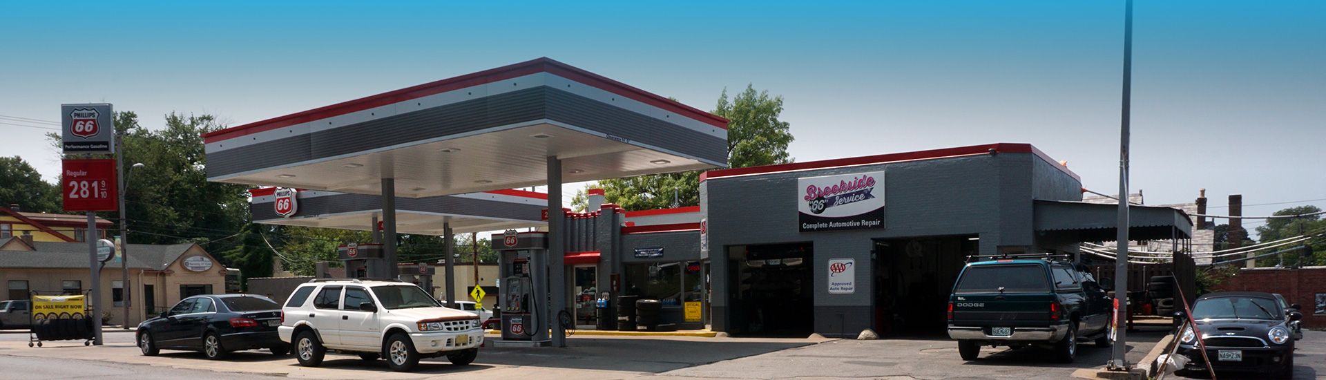 exterior painting project for gas station