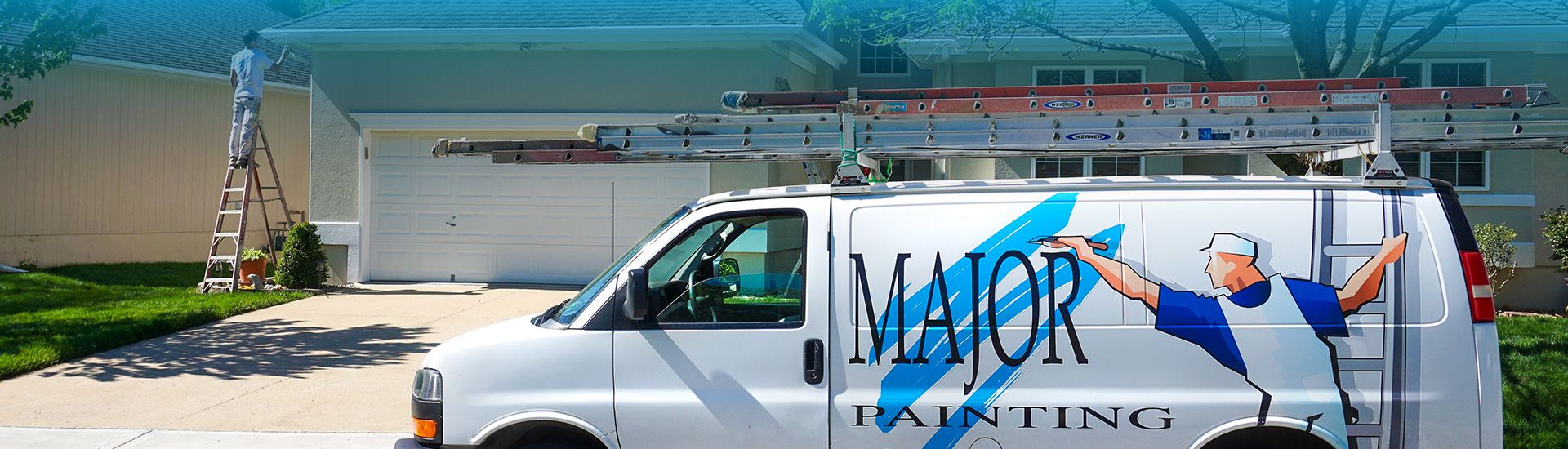 major painting van at house painting project in Lee's Summit, MO