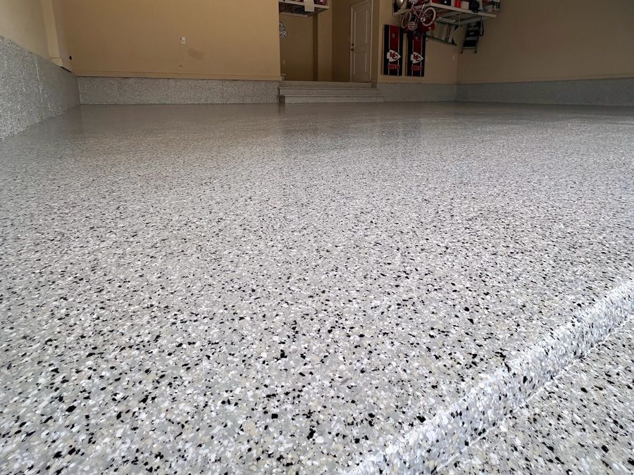 after epoxy coating applied to garage floor