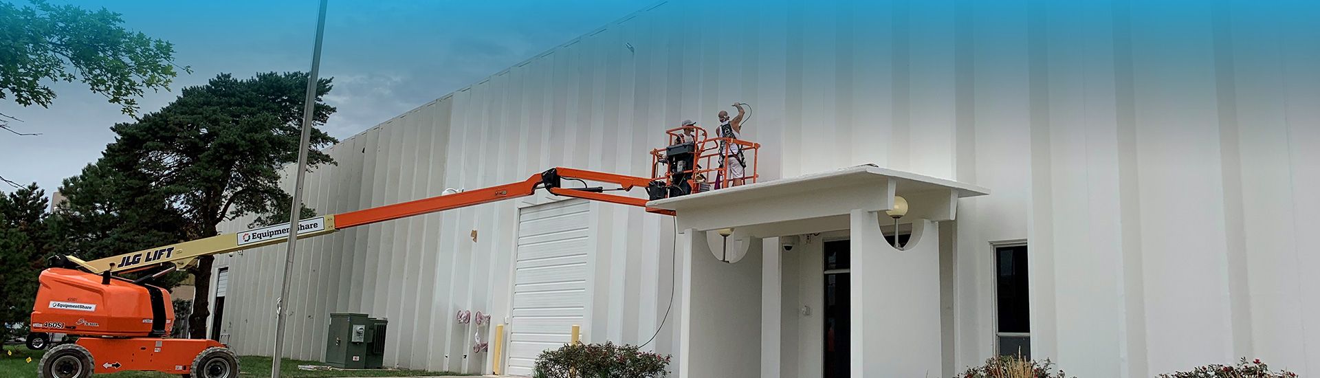 commercial building after exterior painting services completed